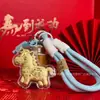 Nuevo Llavero de Caballo Pequeño Princesa de Oro Puro Colgante Creativo de Dibujos Animados Popular al por Mayor Encanto para Teléfono