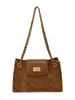 2026 Nova Bolsa Grande Acolchoada com Corrente Estilo Coreano Retro Diamante Texturizada para Mulheres para o Trabalho Ombro Único Transversal Bolsa de Mão Tendência
