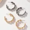 Pendientes Europeos y Americanos Transfronterizos Temu Amazon Más Vendidos Estilo Retro Textura de Concha Geométricos Forma de C Temperamento Único Venta al por Mayor