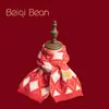 Bufanda Infantil Otoño e Invierno Año Nuevo Festiva Roja de Punto para Bebé Niño y Niña Linda Cálida de Lana Navideña