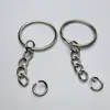 Llavero de metal de 25 eslabones con cadena de giro de 4 secciones, llavero electrochapado, venta al por mayor de llaveros, accesorios para llaveros, colgante