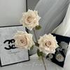 Rosa Enrolada Simulada Rosa Estampada em Seda Flor Decoração de Casa Arranjo Cena de Casamento Flor Rosa Simulada