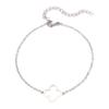 Pulseira da Moda Estilo Coreano Simples Lisa Aço Titânio Prata Feminina Trevo de Quatro Folhas Vazado Personalizada Versátil Pulseira Luxo Leve High-end