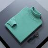 Suéter de punto de cuello alto para hombre Otoño e Invierno Color Sólido Jersey Talla Grande Holgado Camisa Base Manga Larga Simple Interior Otoño e Invierno