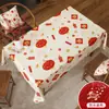 Mantel de Año Nuevo Mantel Festivo Rojo Mantel de Gama Alta Cubierta Impermeable de Mesa de Café Lujo Ligero