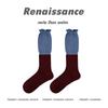 Medias de longitud media estilo miu creativo renacentista para mujer Ancora encaje rojo oreja de madera calcetines de canalé lateral
