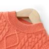 Suéter Grueso de Lana Pura para Niños Suéter de Cuello Redondo Trenzado para Niñas Suéter de Lana Jacquard para Niños Ropa para Niños Pelo