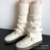 Novedad Calcetines de Pierna Ancha Rojo Ancora para Mujer Calcetines Cálidos de Otoño e Invierno Calcetines Distinctivos Apilados con Hueco