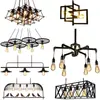 Lámpara de araña de tres cabezas estilo industrial retro americano para restaurante, barbería, cafetería, bar, mesa de billar, accesorio de iluminación vintage de arte de hierro