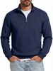 Sudadera deportiva casual de punto gofrado estilo americano para hombre, con media cremallera y cuello alto, manga larga, importación transfronteriza de Amazon