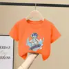 Camiseta de Manga Corta para Niños Verano 2025 Nuevo Estilo, Top de Verano de Algodón Puro de Media Manga para Niños Mayores, Ropa Infantil de Moda