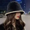 Sombrero para Mujer Moda Otoño e Invierno Todo Fósforo Sombrero Cubeta 2024 Peluche Nuevo Llegada Sombrero de Pescador Lana Cálido Elegante Invierno