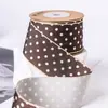 Cinta con estampado de puntos en la superficie resbaladiza, accesorio para el cabello con lazo DIY, accesorios para la parte superior de la ropa, regalo, empaque de flores, cinturón de lunares