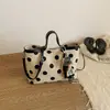 Bolso de Lona de Gran Capacidad para Mujer 2026 Nueva Moda Bolso de Hombro Cruzado de Lunares Bolso de Mano de Alta Gama Bolso de Viaje