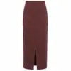 Saia de tricô cintura alta com fenda em estoque transfronteiriça para mulheres, vestido de tricô slim fit outono e inverno, saia de tricô cor sólida