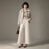 2026 Invierno Nuevo Cintura Alta Algodón Puro Simple Pana Casual Versátil Pierna Ancha Pantalones de Nueve Puntos Mujer