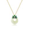 Collar de jade hetiano de estilo nacional, nuevo colgante de esmalte chino de plata de ley s925, collar de moda al por mayor
