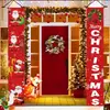Novos dísticos de Natal, enfeites de porta decorativos da série Papai Noel e boneco de neve, cortinas de porta decorativas populares de vendas transfronteiriças