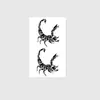 Pegatinas de tatuaje de escorpión en blanco y negro emparejadas, patrón geométrico simétrico, diseño de Escorpio, pegatinas de tatuaje impermeables y duraderas