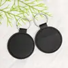 Acessórios de Chaveiro Redondo Couro PU High-End Chaveiro de Presente para Carro Acessórios de Pingente Pequeno para Bolsa DIY
