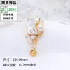 Conjunto de acessórios de borboleta com esmalte translúcido e pérola, banhado a cobre com ouro real, conjunto de três peças de nicho de alta qualidade