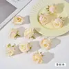 Flor de simulación cabezas de flor de rosa pequeña ramo corona de rosa de boda accesorios de decoración hechos a mano materiales horquilla diy accesorios de flor