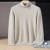 Nova camisa básica de tricô de cashmere para outono e inverno, moderna, macia, confortável, cor sólida, gola alta, simples, cor sólida, para homens