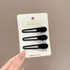 Novo Prendedor Bico de Pato 2025 para Mulheres, Grampo Elegante Preto Fosco, Acessório de Cabelo para Franja Lateral e Cabelo Fino