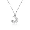 Collar de Luna Recogiendo Estrellas para Mujer Cadena de Clavícula de Estrella-Luna y Fritillaria de Alta Calidad Regalo Pequeño Fresco y Dulce para Novia Colgante de Luna