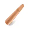 Calzador corto de madera maciza, levantador de zapatos portátil para uso doméstico, calzador de madera compacto de 17 cm