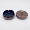 Cenicero de madera maciza, cenicero de nogal, cenicero de acero inoxidable para el hogar y la oficina con tapa, cenicero de madera anticenizas volantes, cenicero de madera para cigarrillos.