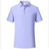 Camisa cultural de solapa de manga corta morado claro polo de grupo ropa de trabajo para hombres y mujeres camiseta bordado logo