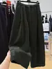 Pantalones Casuales de Pana Retro Coreanos de Pierna Ancha para Mujer Invierno 2025 Estilo Perezoso Suelto Pantalones Rectos Forrados de Polar de Cintura Alta