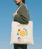 Bolsa de Lona con Impresión de Logo, Adecuada para Capacitación Institucional, Bolsa de Tote Promocional, Bolso de Hombro Único, Bolsa de Algodón Ecológica para el Traslado de Estudiantes