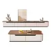 Mesa de centro y mueble de TV de madera maciza, nuevo modelo 2026, diseño elevado, estilo moderno y minimalista, adecuado tanto para salas de estar pequeñas como grandes, juego completo
