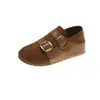 Nuevos zapatos Mary Jane de estilo retro para mujer, que aumentan la altura, con suela blanda y de ante, caracterizados por una puntera profunda y un diseño versátil adecuado para primavera y otoño, con punta redonda