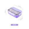 Lonchera de plástico para estudiantes de estilo japonés con tapa, vajilla para oficinistas, lonchera para calentar en microondas, caja aislante