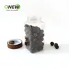 Garrafa Quadrada de 600ml com Tampa de Madeira de Acácia, Pote Selado de PET de Grau Alimentício para Chá de Flores, Chá Sanbao e Tônico de Casca de Tangerina