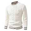 Suéter Masculino de Comércio Exterior 2026, Marca da Moda Tendência Gola Redonda Jacquard Personalizado Malha Casual para Homens