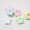 Acessórios de resina DIY flor de cinco pétalas bicolor flor de ovo caixa de armazenamento de ovos sapatos com furo pingente de chaveiro decorativo material