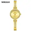 El popular reloj de pulsera Moka para mujer, estilo ins, elegante versión coreana, reloj de pulsera de cuarzo de alto valor con incrustaciones de diamantes