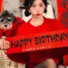 Atmósfera de Feliz Cumpleaños Banderín de Mano Pancarta Accesorios para Fotos Decoración de Escena Ritual Arreglo