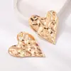 Accesorios Hemingway Moda Estilo Coreano Personalidad Exagerada Textura Irregular Diseño de Nicho Pendientes Grandes de Corazón para Mujer