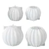 Molde de Silicona para Base de Vela de Yeso para Aromaterapia, Adorno, Portavelas Redondo Rayado en Forma de Abanico DIY