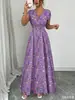 Vestido Largo de Nuevo Estilo 2026 con Cuello en V Francés y Ceñido a la Cintura, Vestido Elegante y Gracioso para Venta Transfronteriza Europea y Americana en Amazon y Aliexpress