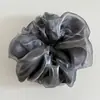 Corea del Sur Malla Perlada de Doble Capa Anillo para el Pelo de Intestino Grueso Flor para el Cabello Tejido Francés de Temperamento Suave para Mujer Accesorios para el Cabello Cola de Caballo Titular