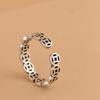 Anillo de Moneda de Plata S925 Rey Ciervo Dorado Moda Artística Moneda Antigua Cobre Anillo Abierto Joyería de Plata para Mujer Regalo