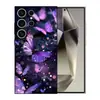 Adequado para Capa de Celular Samsung S26Ultra A17 Borboleta Roxa S25 Capa Protetora S24 TPU Fosco A06 Capa Macia