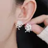 Champagne Suave Brilhante~ Céu Estrelado Deslumbrante Champagne de Nicho Brincos de Pérola Imitação Zircônia, Super Estilo Fada, Brincos de Luxo com Senso de Luxo