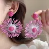 Brincos Adequados para o Verão 2025 Novos Brincos para Mulheres Coloridos Exagerados com Franjas de Miçangas Flor de Cristal